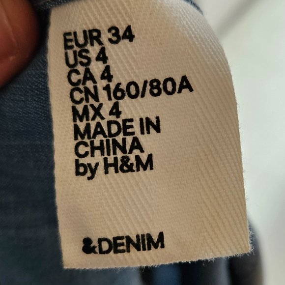 &Denim Long Sleeve Tunic / Shirt Dress Size 4 - Picture 3 of 3